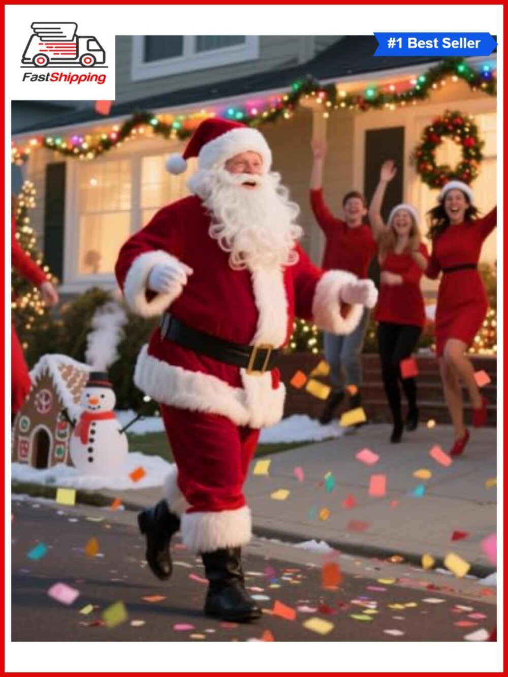 🎅 Santa Claus Costume 6PCS Soft Velvet Suit Adult Men Christmas Cosplay - Picture 6 of 6